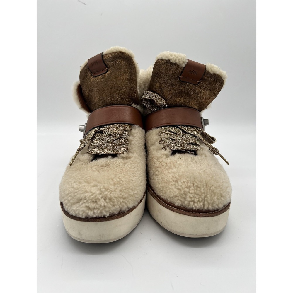 Coach Shoes Womens Size 8.5 Shearling Suede Platform Lace Up Winter Boots - Picture 2 of 11